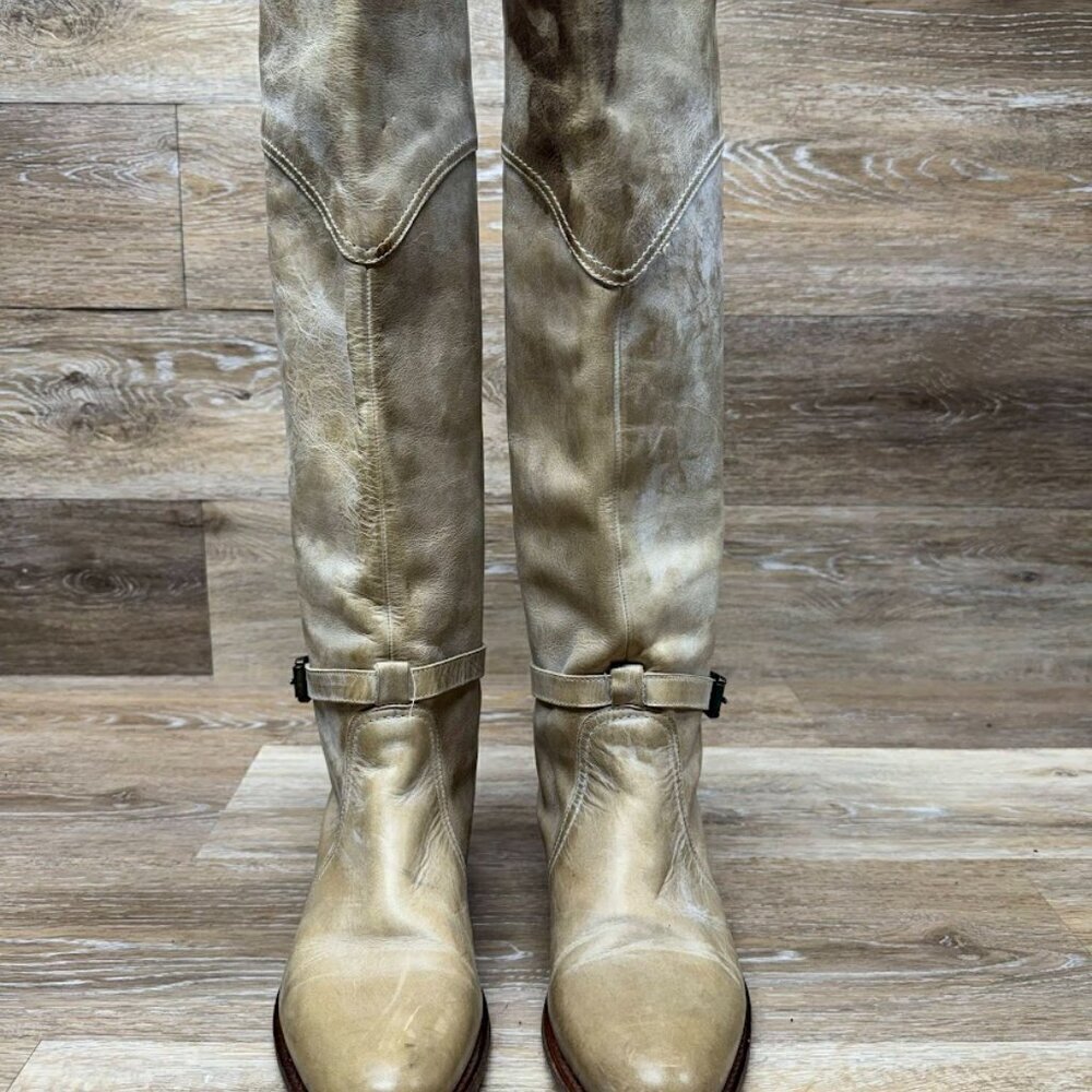 Frye Dorado Light Tan Leather Riding Boots (77559) Women's Size 7 - Picture 2 of 8